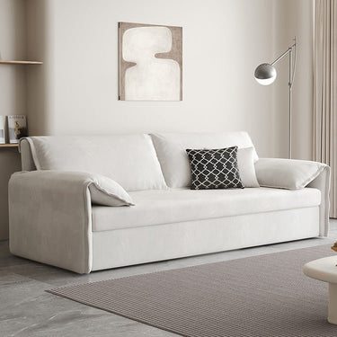 Elegant Contrast Sofabed in Beige, Blue, Dark Brown, Orange & Gray - Premium Cotton & Faux Leather Blend hyt - 1426MUTUKISPACE