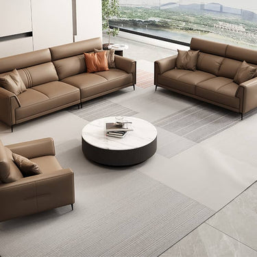 Luxurious Dark Brown Sofa with Pine Wood Frame and Plush Goose Down Cushions hzh - 1352MUTUKISPACE
