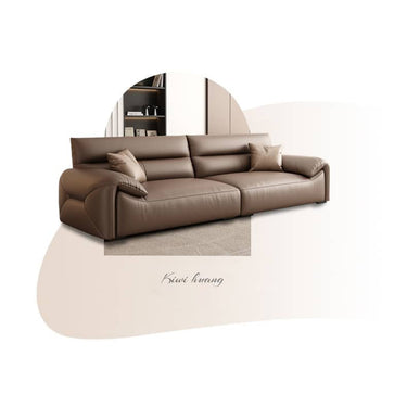 Luxurious Dark Brown Faux Leather Sofa with Sturdy Pine Wood Frame and Soft Cotton Finish hzh - 1355MUTUKISPACE