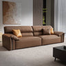 Premium Brown Sofa with Pine Wood Frame & Plush Cotton Down Faux Leather Finish hzh - 1357MUTUKISPACE