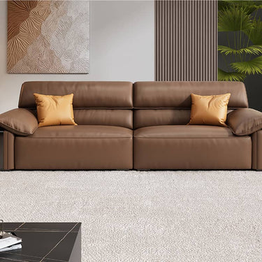 Premium Brown Sofa with Pine Wood Frame & Plush Cotton Down Faux Leather Finish hzh - 1357MUTUKISPACE