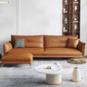Stylish Sofa with Orange Cotton Upholstery and Pine Wood Frame Featuring Durable Faux Leather Accents hzh - 1358MUTUKISPACE