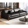 Stylish Black Pine Wood Sofa with Comfortable Goose Down and Faux Leather Finish hzh - 1368MUTUKISPACE