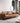 Brown Faux Leather Sofa with Pine Wood Frame and Cotton Accents hzh-1369