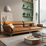 Stylish Orange Sofa with Pine Wood Frame and Faux Leather Accents – Comfort Meets Luxury hzh - 1373MUTUKISPACE