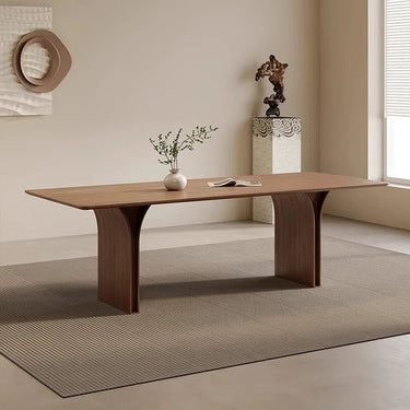 Ash Wood Dining Table with Curved Design – Elegant Modern Home Furniture hzmzw - 3149MUTUKISPACE