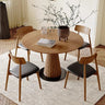 Round Solid Wood Dining Table with Pedestal Base – Stylish Centerpiece for Modern Dining hzmzw - 3154MUTUKISPACE