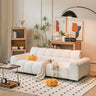 Luxurious Faux Lambswool and Cotton Sofa - Off White, Gray, Light Green, Blue, Black Options jy - 114MUTUKISPACE