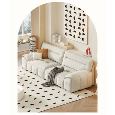 Luxurious Off - White Sofa with gray Light Green and Orange Accents - Premium Cotton Upholstery jy - 115MUTUKISPACE