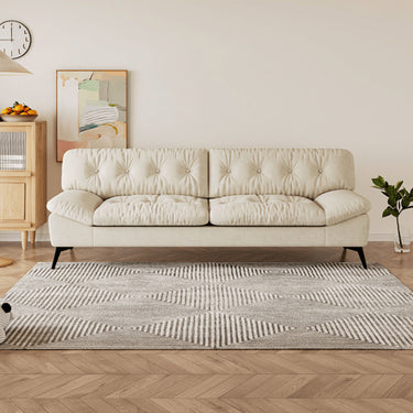 Stylish Modern Sofa in Premium Off White Techno Fabric - Comfortable, Durable & Elegant Seating jy - 118MUTUKISPACE