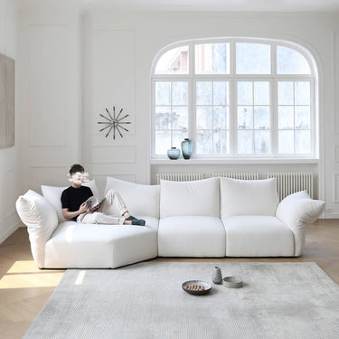 Luxurious White Pine Chenille Sofa with Plush Down Cushioning my - 352MUTUKISPACE