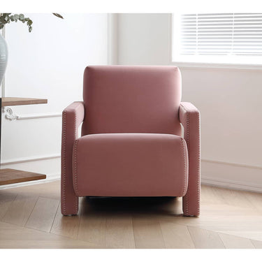 Luxurious Pink Pine Suede Chair - Stylish and Comfortable Seating my - 356MUTUKISPACE