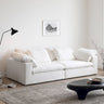 Luxury Cotton - Ramie White Sofa with Down & Silk Floss Cushions - Available in Brown, Dark Blue, and Black my - 357MUTUKISPACE