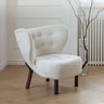 Luxurious White Walnut Wood Chair with Soft Faux Lambswool Upholstery my - 361MUTUKISPACE