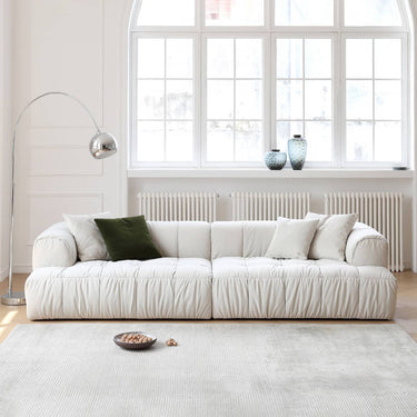 Luxurious White Pine Suede Silk Sofa - Ultimate Comfort and Elegance my - 363MUTUKISPACE
