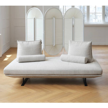 Contemporary Light Gray Sofa - Pine Wood Frame with Soft Cotton - Ramie Blend Upholstery my - 364MUTUKISPACE
