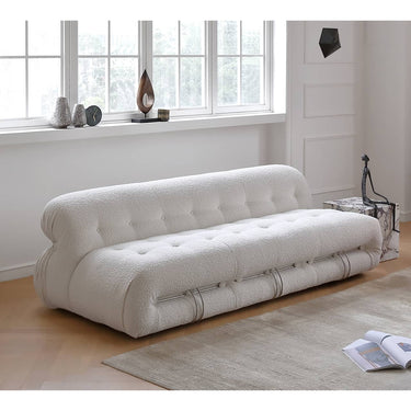 Modern White Sofa with Pine Frame and Stainless Steel Accents my - 366MUTUKISPACE