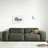 Luxurious Dark Green Pine Leather Sofa with Plush Down Cushions my - 368MUTUKISPACE