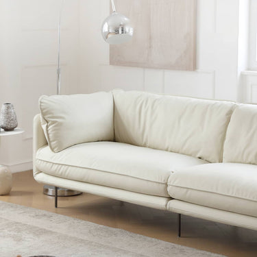 Luxurious Off - White Sofa with Pine Wood Frame and Scratch - Resistant Fabric my - 371MUTUKISPACE