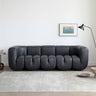 Luxurious Black Pine Leather Sofa with Plush Down Cushions my - 373MUTUKISPACE