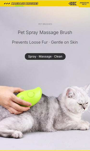 3 - in - 1 Pet Spray Massage Brush for Cats and Dogs – Gentle Deshedding Grooming CombMUTUKISPACE