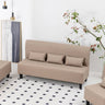 Modern Techno Fabric Sofa in Dark Blue, Light Gray, Khaki, and Orange with Wood Accents - Durable Nylon Upholstery qm - 14MUTUKISPACE