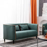 Luxury Dark Blue Sofa with Light Gray Accents and Wooden Touch - Perfect Blend of Techno Fabric and Style qm - 2MUTUKISPACE