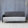 Stylish Dark Blue and Light Gray Sofa with Green Wood Accents - Techno Fabric and Cotton Blend for Ultimate Comfort qm - 6MUTUKISPACE