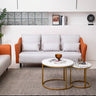 Stylish Dual - Tone Sofa Collection: Dark Blue, Orange, Green & More - Techno Fabric Cotton Blend qm - 8MUTUKISPACE