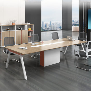 Stylish Brown & White Particle Board Table - Modern Design for Home & Office qs - 151MUTUKISPACE