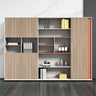 Stylish White Particle Board Cabinet with Natural Wood Accents - Perfect for Modern Living Spaces qs - 156MUTUKISPACE