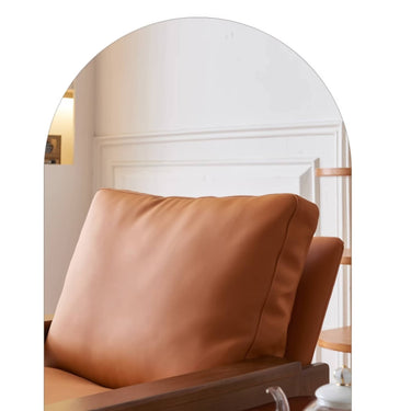 Stylish Orange and Green Faux Leather Chair with Ash Wood and Silicon Fill tzm - 517MUTUKISPACE