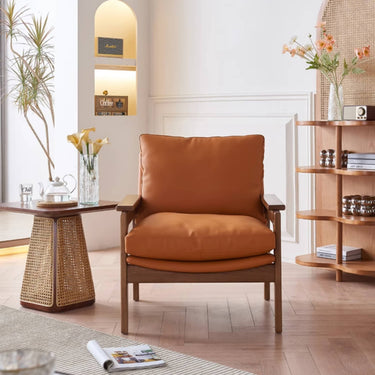 Stylish Brown Rattan & Ash Wood accent chair for Modern Living Spaces tzm - 518MUTUKISPACE