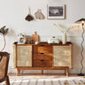 Stunning Brown Rattan and Ash Wood Cabinet - Stylish Storage Solution tzm - 519MUTUKISPACE