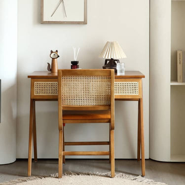 Elegant Natural Ash Wood Table with Rattan Design for Modern Homes tzm - 523MUTUKISPACE