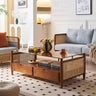 Elegant Brown Rattan & Ash Wood Coffee Table - Perfect for Your Living Space tzm - 531MUTUKISPACE