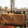 Natural Ash Wood Rattan Cabinet - Elegant Home Storage Solution tzm - 533MUTUKISPACE