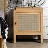Natural Ash Wood Rattan Bedside Cupboard - Elegant Bedroom Storage Solution tzm - 538MUTUKISPACE