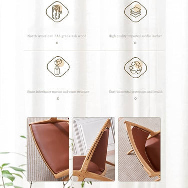 Sleek Black Ash Wood Chair with Premium Synthetic Leather Seat – Natural Wood Finish tzm - 546MUTUKISPACE