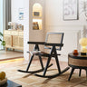 Stylish Black Ash Wood Chair with Natural Rattan Seat tzm - 547MUTUKISPACE