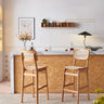 Stylish Light Brown Ash Wood Chair with Natural Rattan Detailing tzm - 556MUTUKISPACE