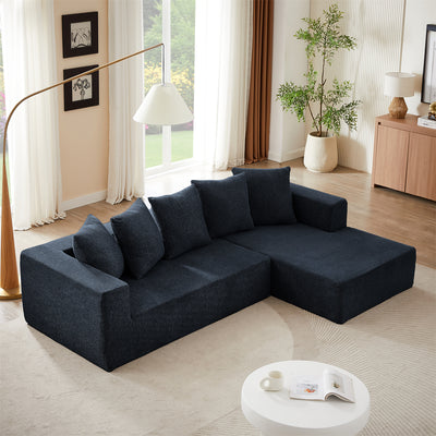 Chenille L- or U-Shaped Sectional Sofa