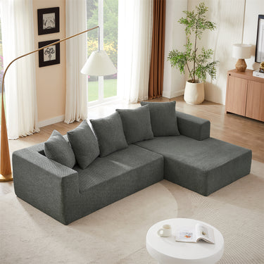 Chenille L/U - Shaped Sectional SofaMUTUKISPACE
