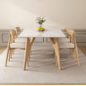 Stylish White and Gray Sintered Stone Table with Durable Rubber Wood Base ybn - 388MUTUKISPACE
