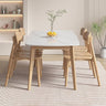 Stylish Multifunctional Table with Modern Sintered Stone Top and Durable Wood Legs - White & Gray Finish ybn - 390MUTUKISPACE