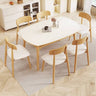 Elegant White Rubber Wood Dining Table with Durable Sintered Stone Top ybn - 391MUTUKISPACE