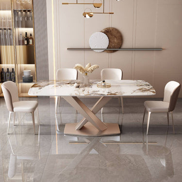 Elegant White Sintered Stone Table - Durable & Stylish Furniture ybn - 393MUTUKISPACE