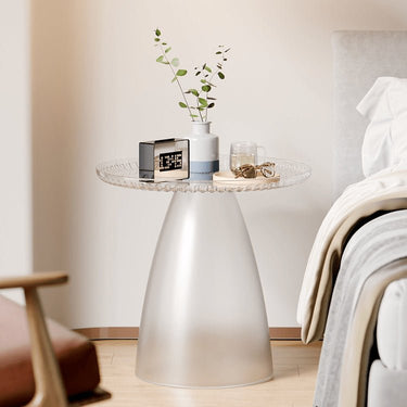 Elegant Transparent Tea Table - Modern Design in Gray, Brown, Pink, Off White - Durable PET Material ym - 628MUTUKISPACE