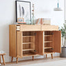 Shoe Box Movable Shelf Width 55.1" Entrance Storage Nordic Natural Wood Oak Shoe Storage Stylish Rack Shoe Storage with Drawer ysys - a1092 - storageMUTUKISPACE