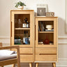 Cabinet Storage Box Wooden Shelf Storage Shelf Glass Door with Door Bookshelf Storage Rack Storage Interior Furniture Stylish Natural ysys - a1101 - cabinetMUTUKISPACE